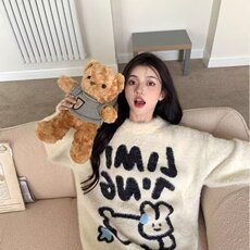 MM137-P65毛茸茸超好看日系圆领毛衣针织新款学生百搭上衣，女装针织衫/毛衣，星座617A-2