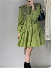 披肩两件套连衣裙，女装连衣裙，驿谷