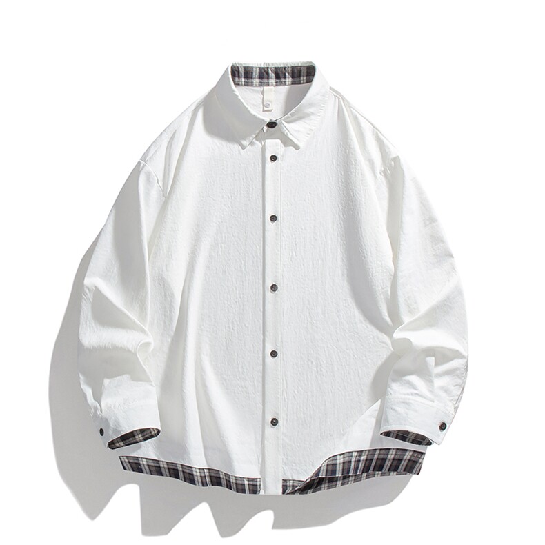 CS4546-P41新款现货衬衫男拼色长袖休闲开衫外套，男装衬衫，星座1204