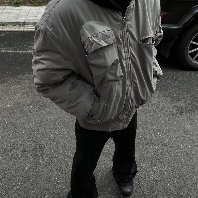 美式飞行员夹克棉服工装外套廓形高级感棉衣bomberLF984P115,男装夹克,电商D256-2(原A064-2)