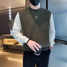 2025秋冬新款社会小伙假两件卫衣男帅气外套W12P75控108，女装短外套，电商B276A