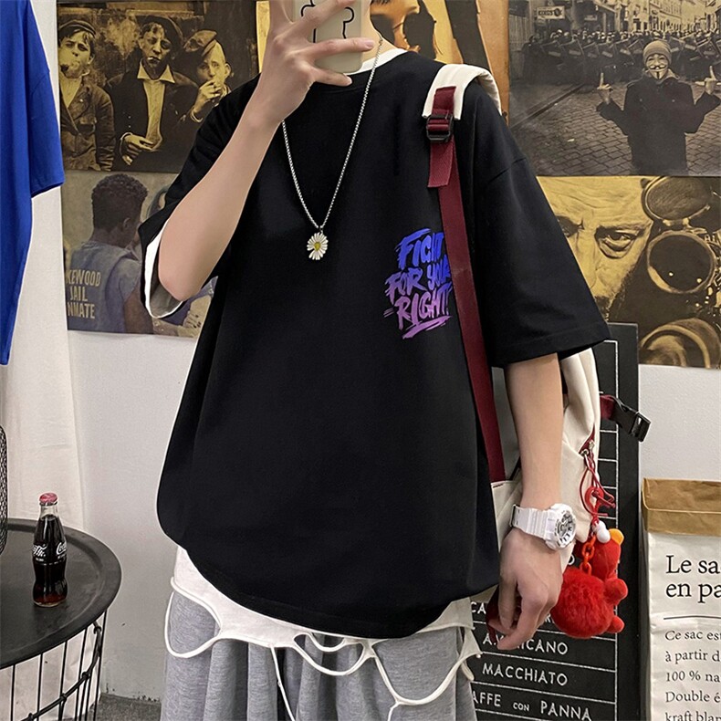 夏上新2023中性风时尚纯印花短袖T恤男女同款 1166-P38 控价58图片