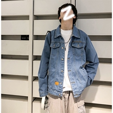 港风工装宽松水洗牛仔夹克BF外套男女秋季新款P50，男装夹克，星座410-6（原星座1304-1）