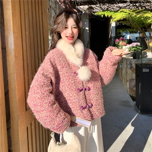 老标90白鸭绒小香风羽绒服（配真毛领）W636 P355 K498图片