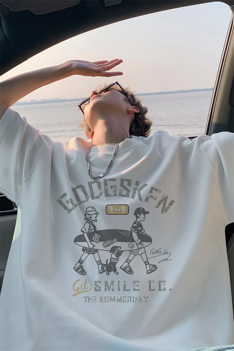 已注册/夏新款外景日系大码宽松短袖T恤男潮休闲体恤衫DT2161/P25,男装T恤,电商B316