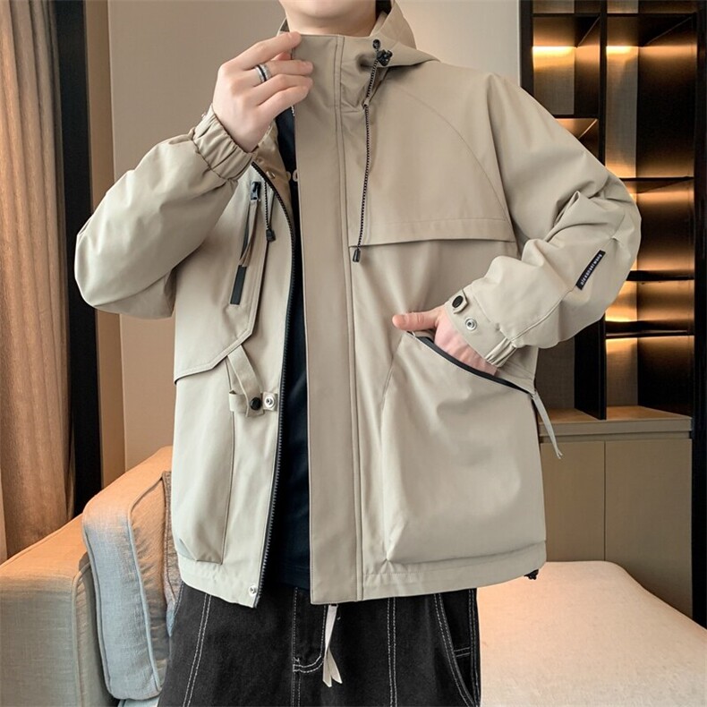 2025春款美式连帽服夹克男港风复古工装外套JK0136-P85,男装夹克,星座308B-2