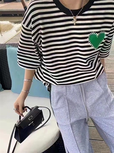 现货，条纹T图片