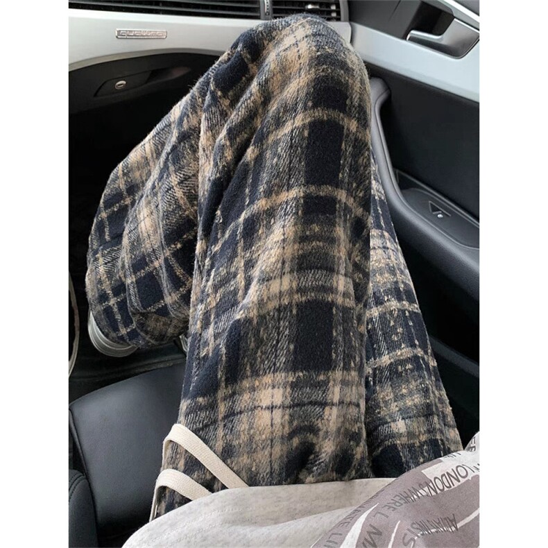 AK2469-P45重磅毛呢格子裤女秋冬新款休闲运动直筒裤,女装休闲裤,星座617A-2