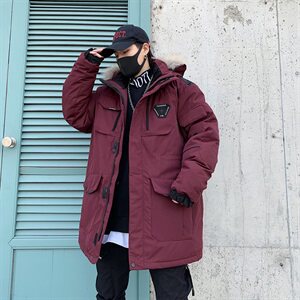 2020冬装新款潮牌宽松中长款羽绒服男保暖外套 A436-2028图片