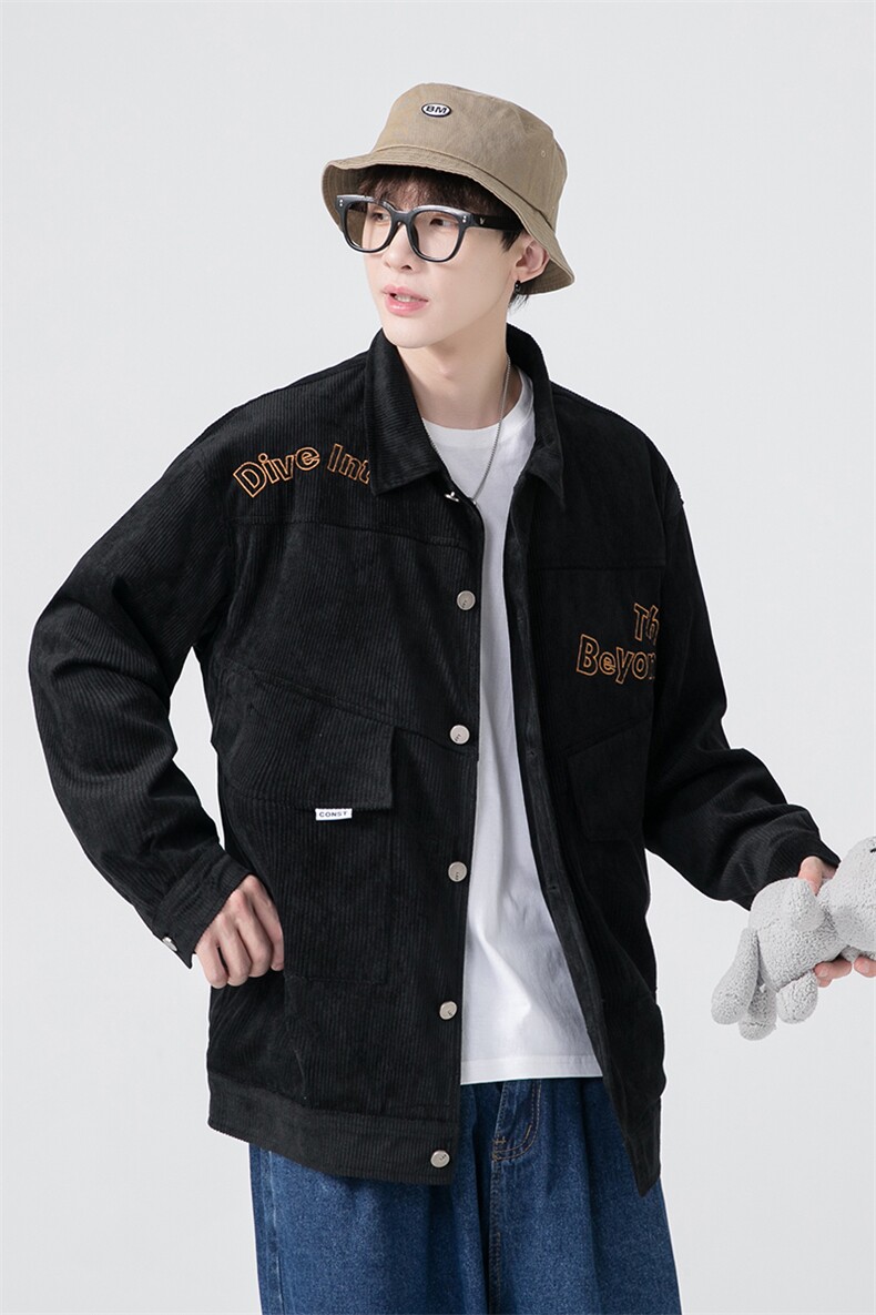 春秋季百搭休闲宽松灯芯绒夹克男士JK152-P60,男装夹克,星座1204