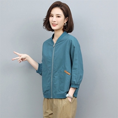 2024年春秋新款潮韩版宽松百搭短外套女士短款夏防晒衣上衣棒球服，女装短外套，忆绮罗