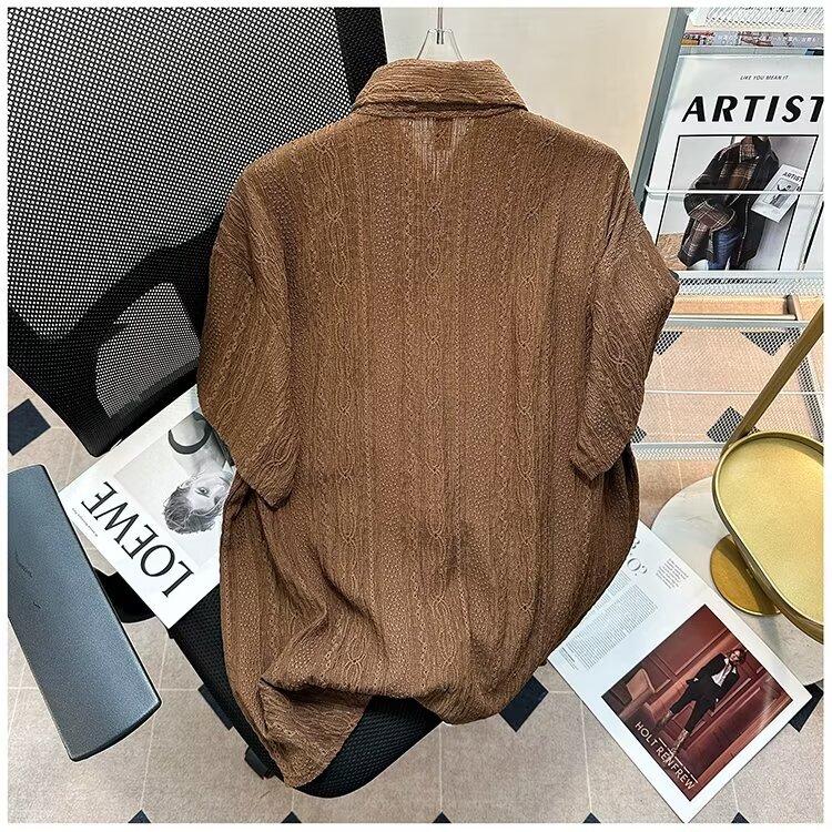 夏季镂空短袖衬衣C555p34,男装T恤,星座1013