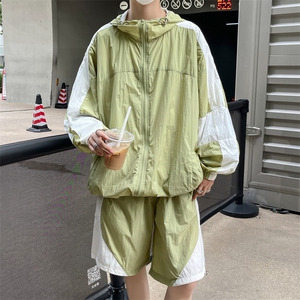 夏季时尚夹克衫防晒衣套装 运动风连帽防晒服男 XZ514-2-1613-P98图片