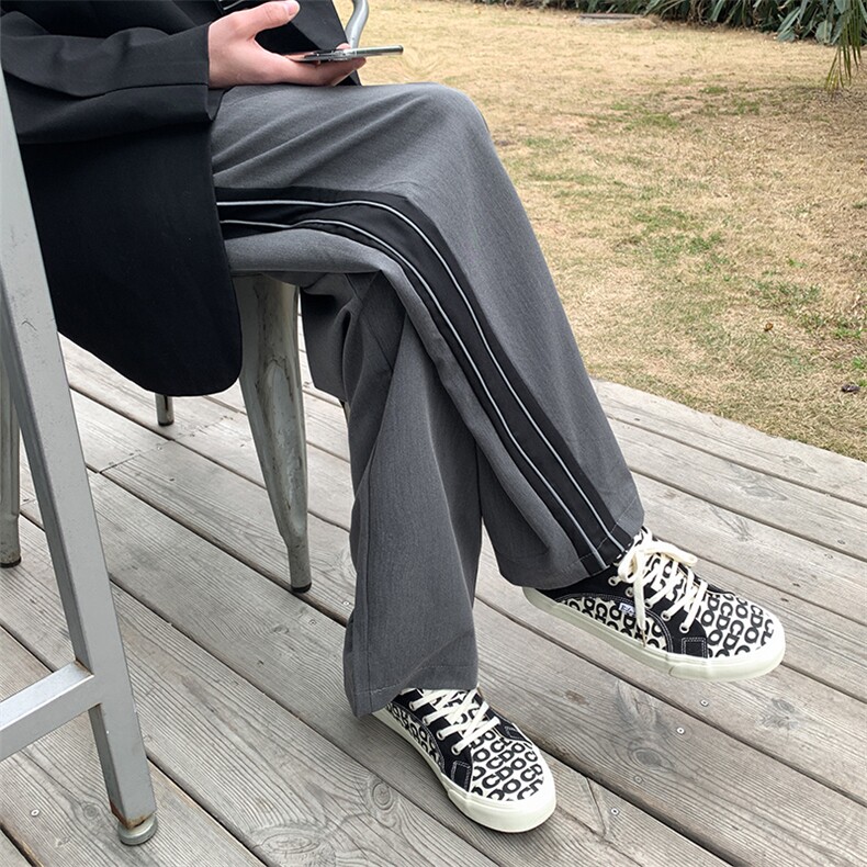 基地-K404-P45春季休闲裤男士西裤大码阔腿裤垂感直筒裤子宽松潮，男装西裤，电商B280-1（原A049）