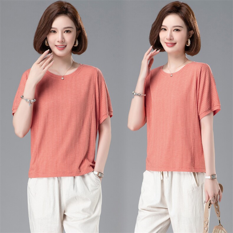 2024年夏季时尚休闲舒适短款上衣，女装T恤，阿丹