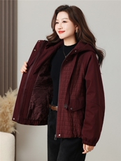 棉衣女冬季新款面料拼接质感洋气连帽加厚保暖棉服外套，女装棉衣/棉服，曼沙奕珂