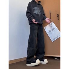 xz905-2-Z045#P65-（控98）美式高街宽松阔腿牛仔裤，男装牛仔裤，星座905