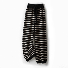 2025年秋季条纹阔腿裤百搭休闲通勤，女装休闲裤，阿娇羊绒