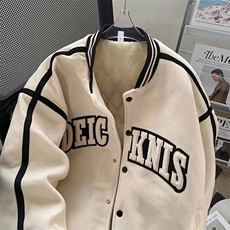 美式拼接情侣款棒球服男女春上衣韩版ins休闲卫衣外套MF338-P103，男装卫衣，星座412-3