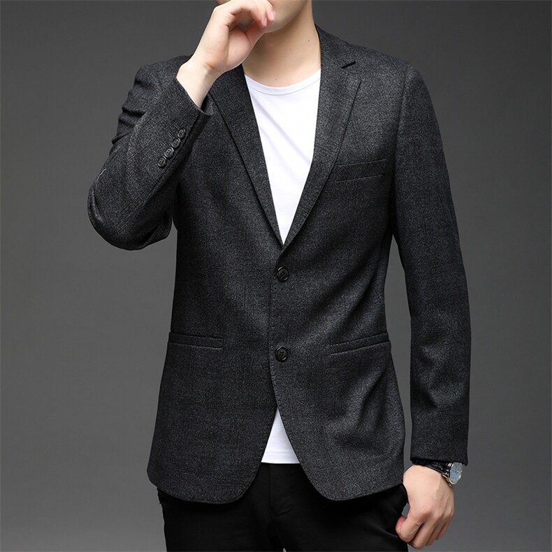 2023秋季新款休闲西服外套中年男士时尚纯色百搭西服HB21832-P165,男装西服,电商B212（原钱塘6029）