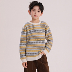 2025年秋季新款百搭男女同款绞花圆领加厚保暖羊毛衫，童装儿童羊毛衫，宏杨羊绒