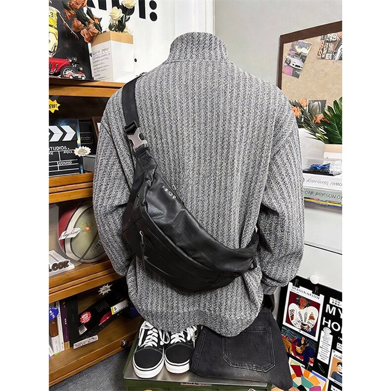 高品质春装新款老钱风美式高街鱼骨纹斜拉链解构高领卫衣长袖t恤,男装T恤,电商A486