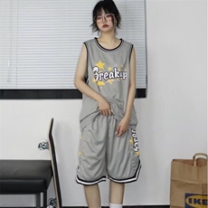 夏季篮球服运动套装男女韩版休闲学生无袖背心学院风短裤两件套装，男装休闲套装，星座506A