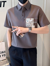 店主风社会小伙男士刺绣贴补POLO衫男保罗衫301A-1/PL119/P58，男装Polo衫，星座301A-1