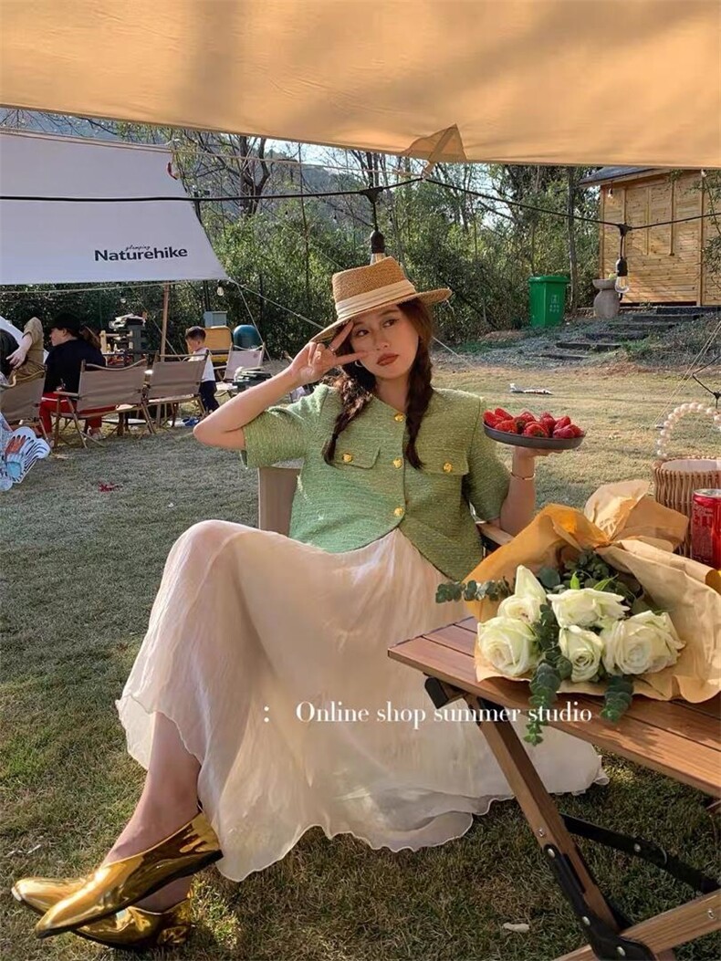 现货，下摆不规则短袖小香外套，其它，F/TU