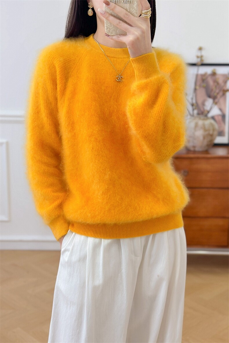 2025年春季套头长袖圆领山羊绒针织毛衣百搭显瘦,女装羊绒衫,仟禧羊绒