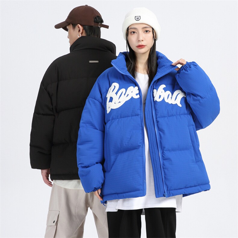 潮牌情侣2023冬季男女同款毛巾绣加厚棉衣保暖棉服MYTC157P95,男装棉衣,电商B220