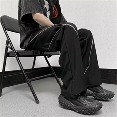 微弹春秋运动裤时尚潮牌纯色直筒潮休闲裤宽松型7127P53，男装休闲裤，星座410-2