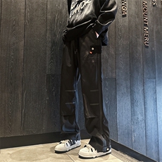 港风春男休闲裤侧边开叉魔术贴直筒冲锋裤h867P45，男装休闲裤，星座1013-1