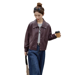 2025春秋新款韩版宽松休闲百搭皮衣外套女短款小个子机车服夹克潮图片