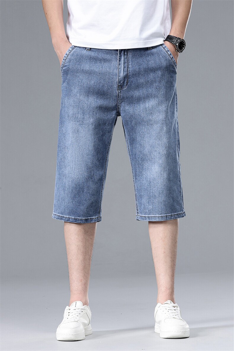 S-T636B男士新款夏季棉弹短裤中腰宽松休闲牛仔七分裤男,男装牛仔裤,电商B360