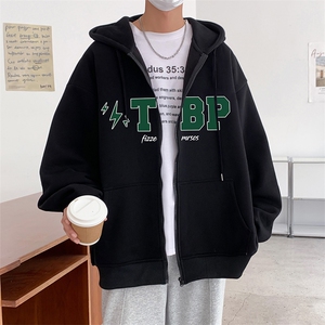 703-WH177-P65 加绒P70 秋冬校园休闲印花华棉卫衣外套图片