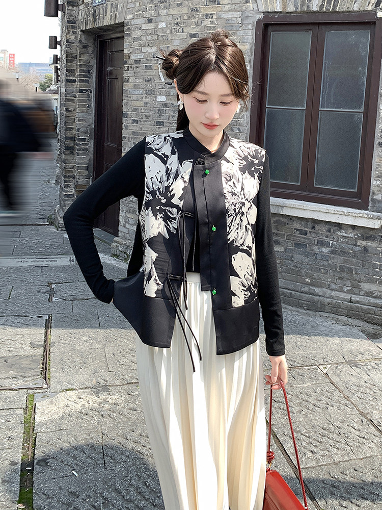 春季新款中式风格女装马甲优雅显瘦时尚百搭,女装马甲,鑫慧