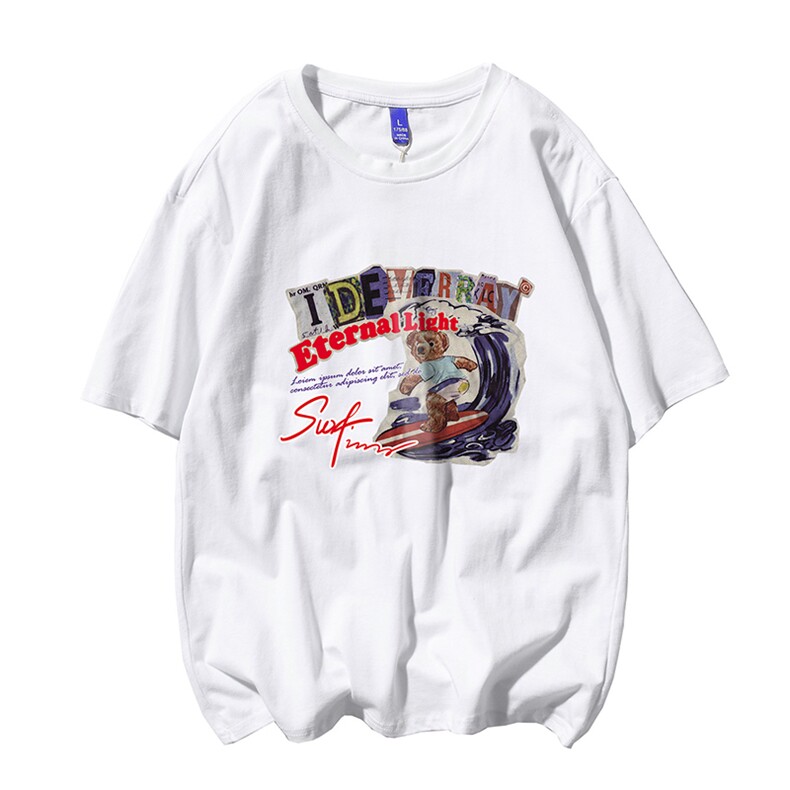 T恤潮流圆领男港风印花2024新款白底平铺时尚DS-B299-ZY1207P25,男装T恤,电商A061-1