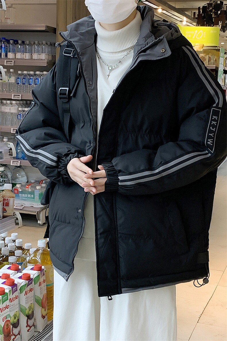 港风冬季新款连帽棉服中性情侣风潮牌百搭外套M666-P85大码+5,男装棉衣,星座217-4