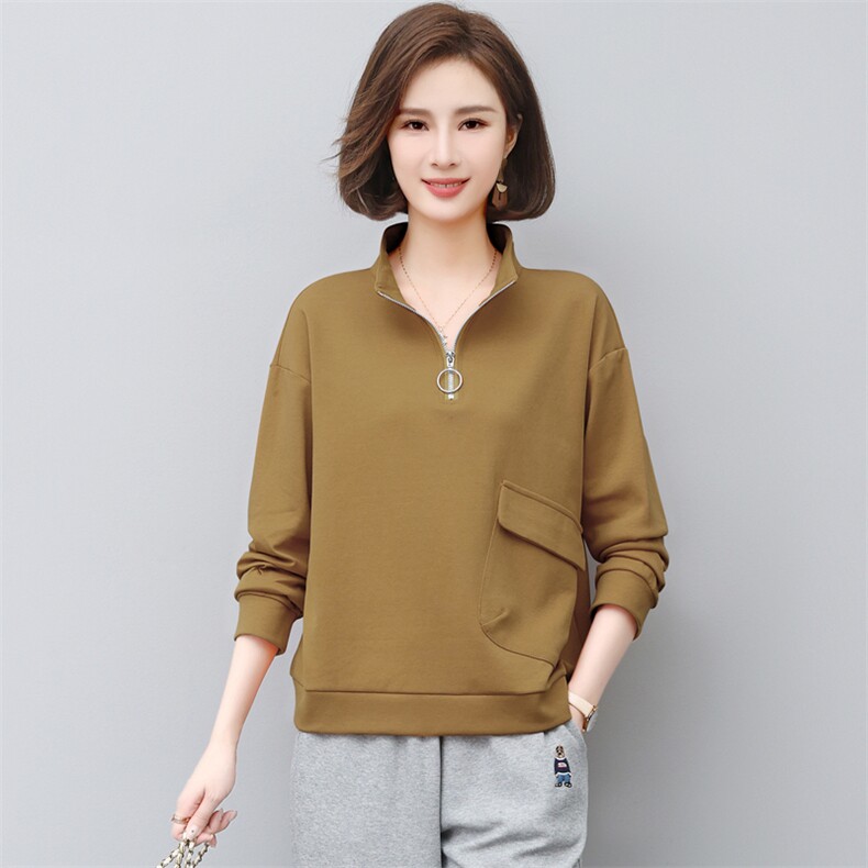 休闲运动女2025春秋新款大码宽松中年妈妈时尚卫衣卫裤,女装卫衣/绒衫,璐依舞