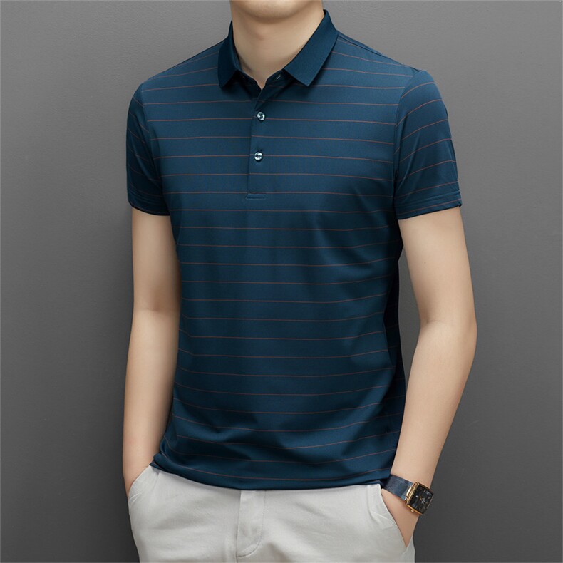 男士2023年夏季新款百搭T恤男短袖商务休闲中老年爸爸装体恤男，男装T恤，电商B360