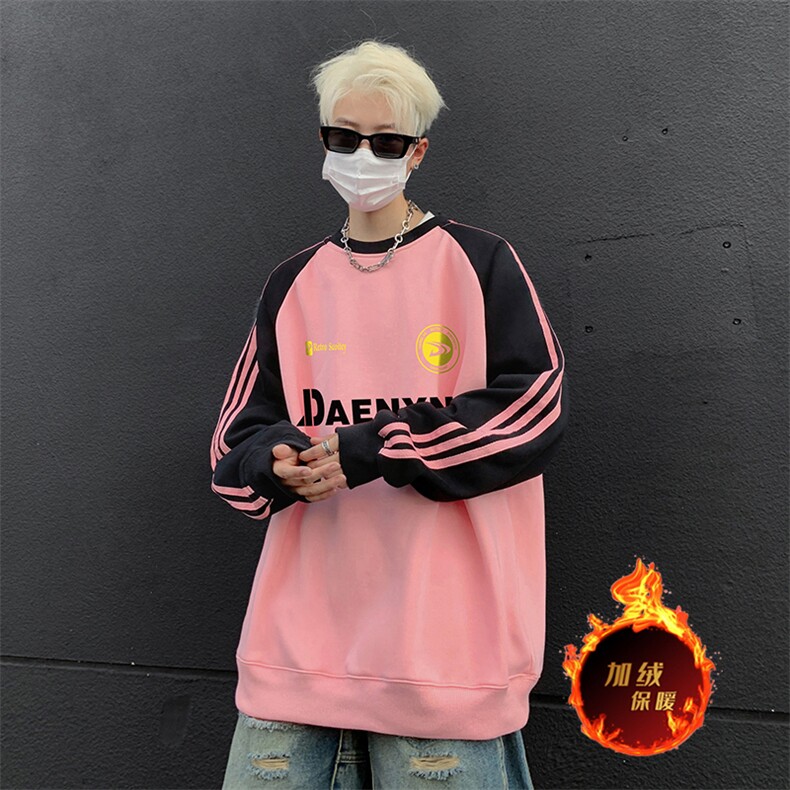 抖音得物供货提供视频秋冬重磅美式宽松织带圆领卫衣0790,男装卫衣,电商A486