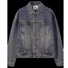 水洗做旧牛仔外套底特律工装夹克美式vibe重工牛仔衣W030-P47网图，男装工装外套，电商B245