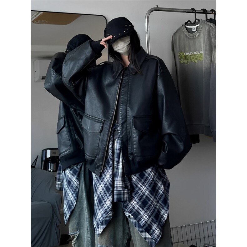 网图现货加厚加棉皮衣飞行员外套1209-1-JK19-P90主推可谈，男装皮衣，星座1209-1