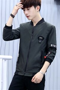 外套男韩版潮流修身帅气秋季衣服春秋新款棒球服薄款夹克H617图片