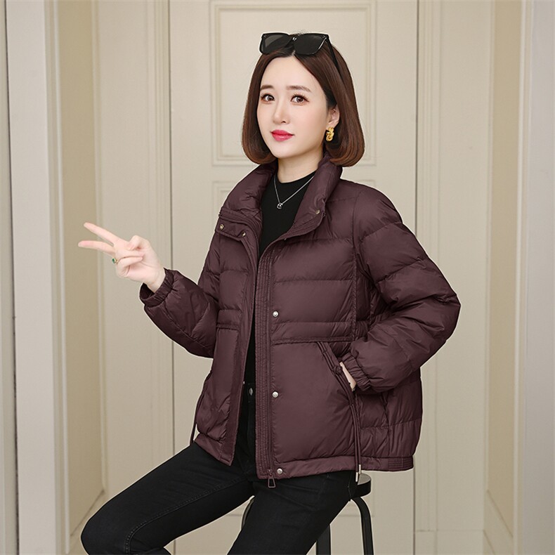 时尚保暖女士短款羽绒服修身显瘦轻薄外套,女装羽绒服,梦芯尔