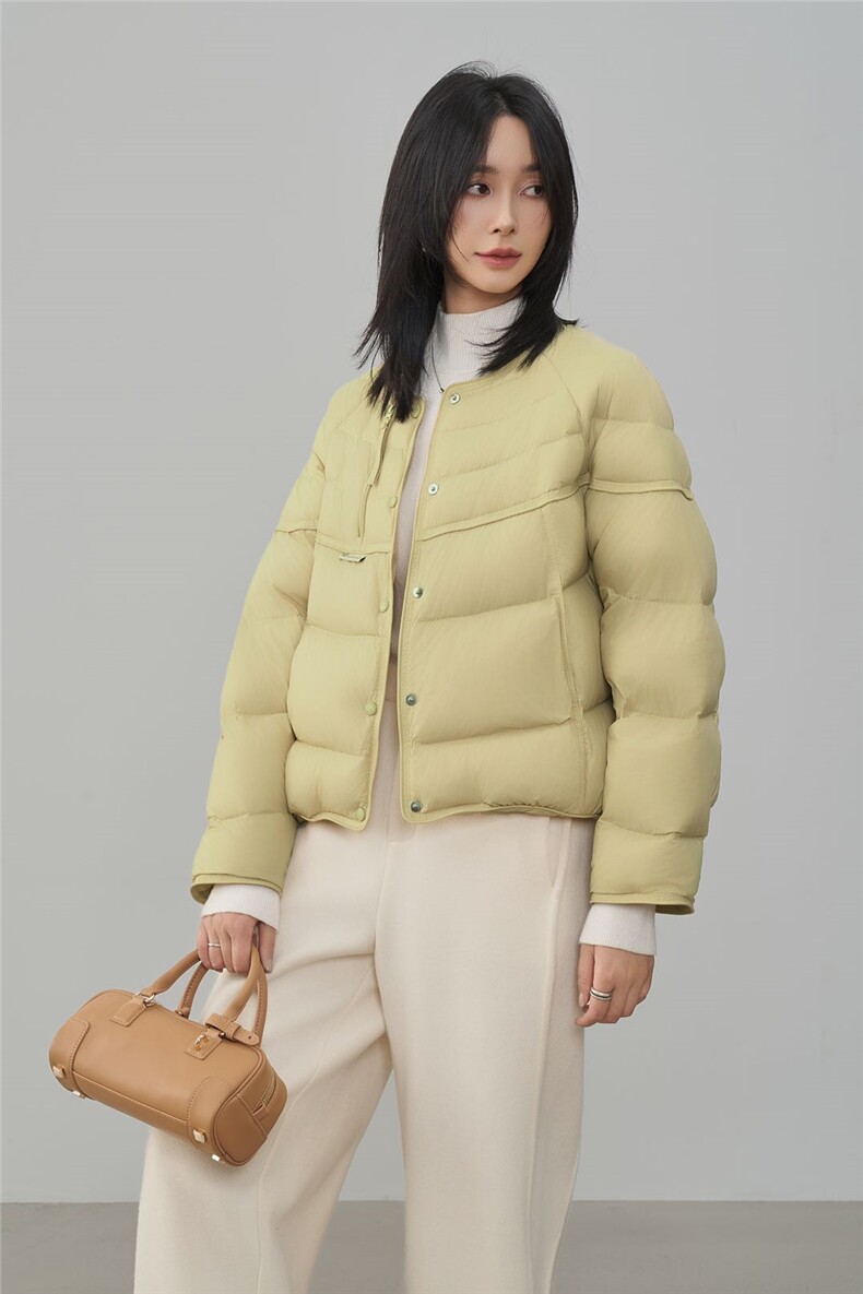 现货2025年冬季新款90白鸭绒休闲风简约时尚羽绒服女外套,女装羽绒服,阳光伊恋