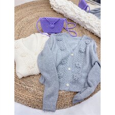 新款现货，好看绣花开衫灰白两个色，其它，CHERRY·印