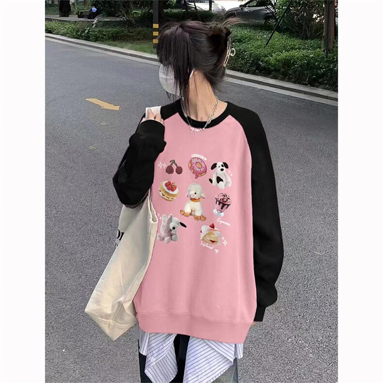 撞色粉色重磅圆领卫衣【!P图/拿图/不拿货】29811-P55,男装卫衣,星座1007（原301D）