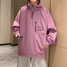 JK749特P65港风二开宽松冲锋衣工装夹克百搭落肩简约上衣外套，男装夹克，星座1204-3